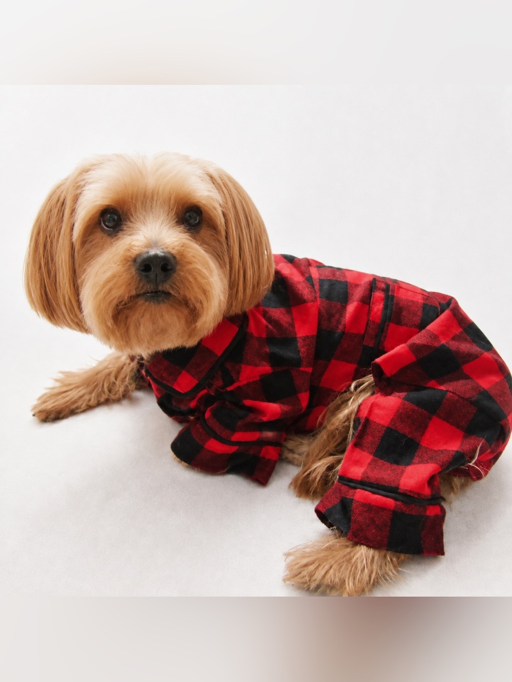 Fabdog Red & Black Buffalo Plaid Dog Pajamas Size 16”